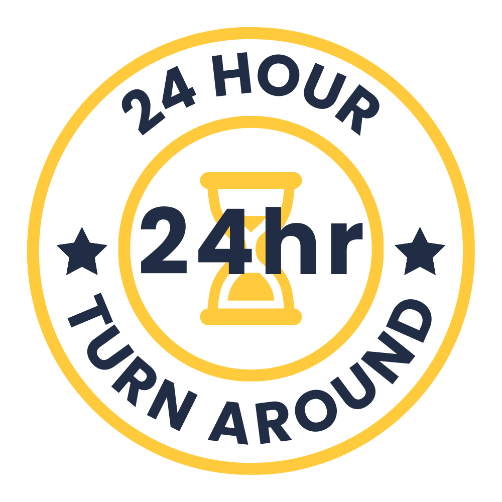 24hr turn around